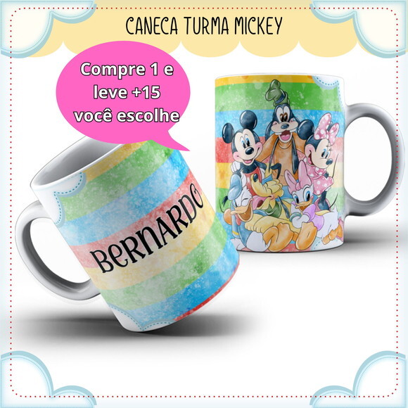 Arte para Sublimação Caneca- Turma do Mickey #4067