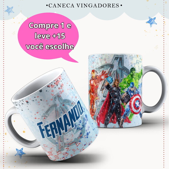 Arte para Sublimação Caneca- Vingadores #4029
