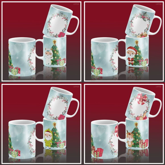 Artes Sublimação Caneca Papai Noel #5782
