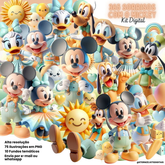 Kit Digital 365 Sorriso com o Mickey #7121