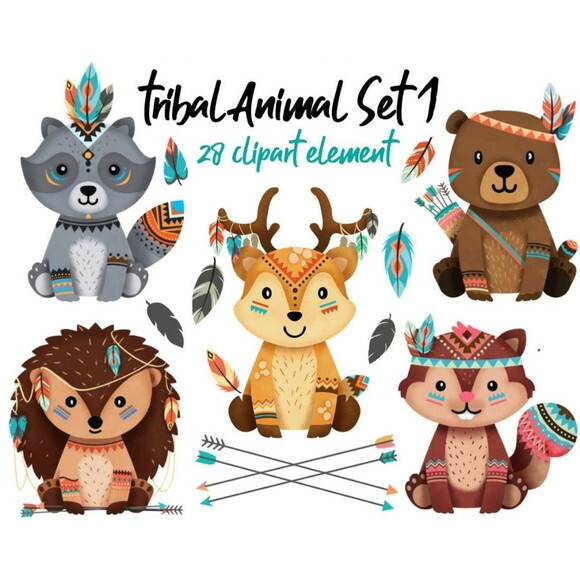 Kit Digital Animais Tribais #696