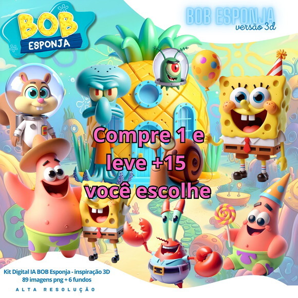 Kit Digital Bob Esponja #5566