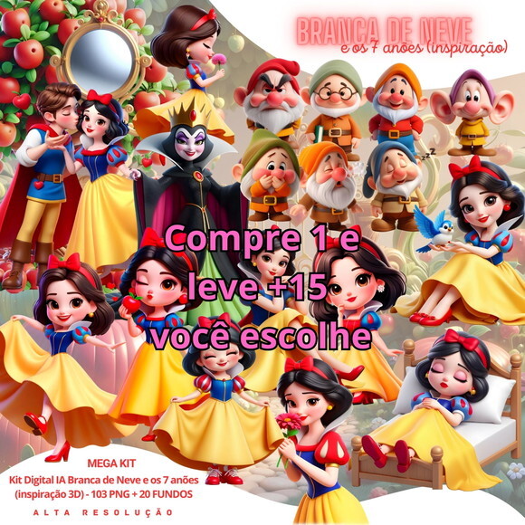 Kit Digital Branca de Neve e os 7 Anões #5570