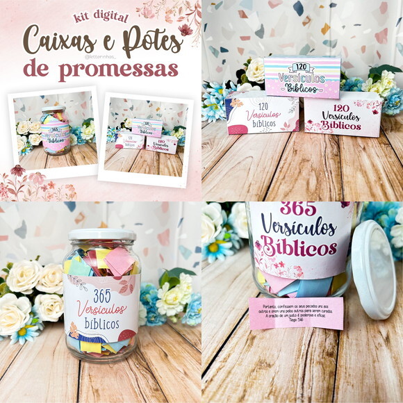 Kit Digital Caixa e Pote de Promessas Arquivo Digital #7517