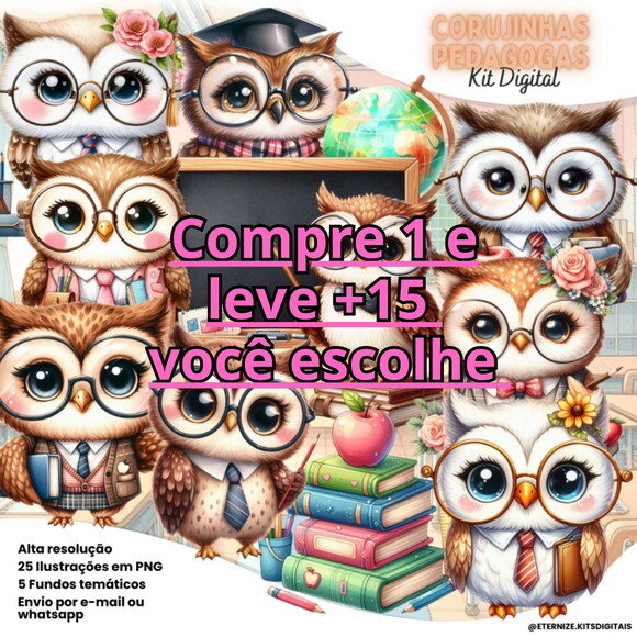 Kit Digital Corujinhas Pedagogas #7114