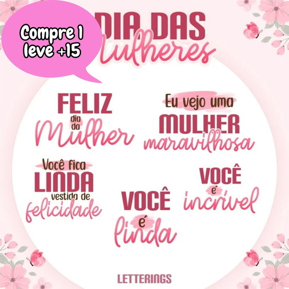 Kit Digital Dia das Mulheres Lettering #2620