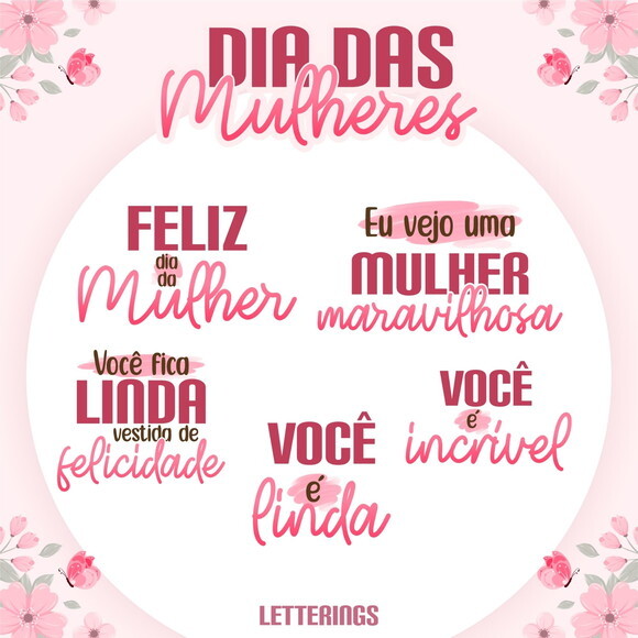 Kit Digital Dia das Mulheres Lettering #2620