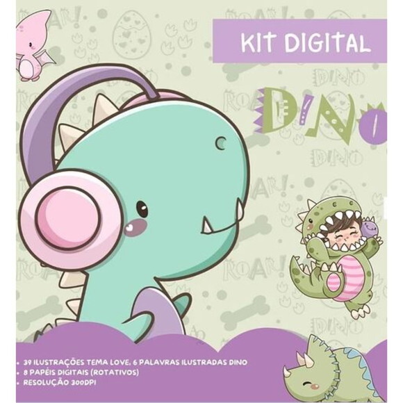 Kit Digital Dino Minimalista #2302