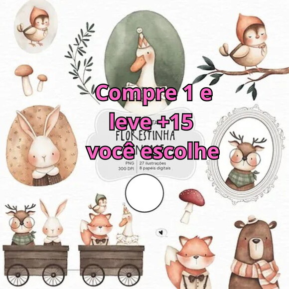 Kit Digital Florestinha Vintage #5759