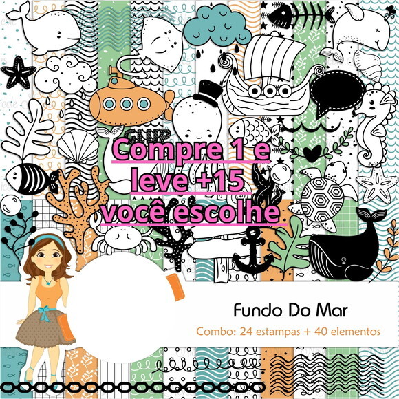 Kit Digital Fundo do Mar #6774