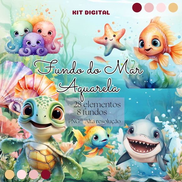 Kit Digital Fundo do Mar #6773