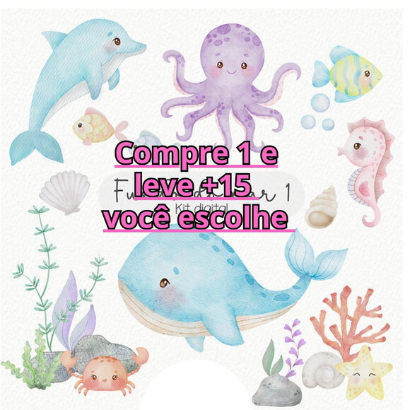 Kit Digital Fundo do Mar #6777