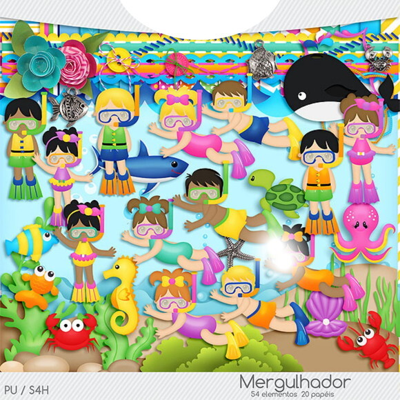 Kit Digital Fundo do Mar #6807