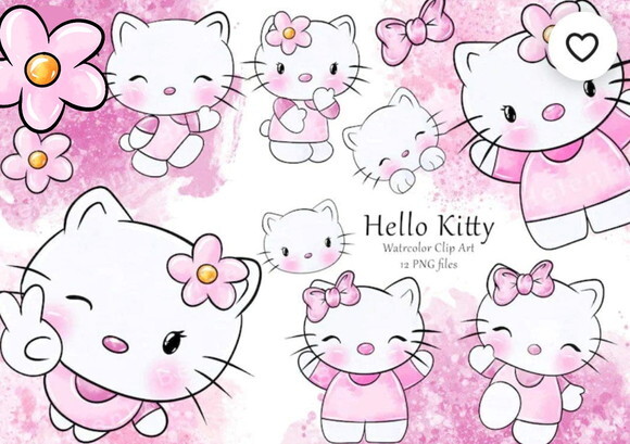 Kit Digital Hello Kitty Aquarela #481