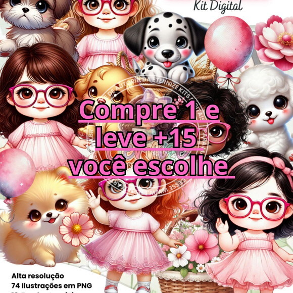 Kit Digital Jardim de Cachorrinhos #7111