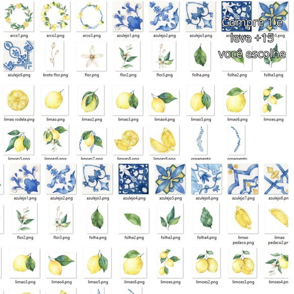 Kit Digital Limão e Azulejos #1711