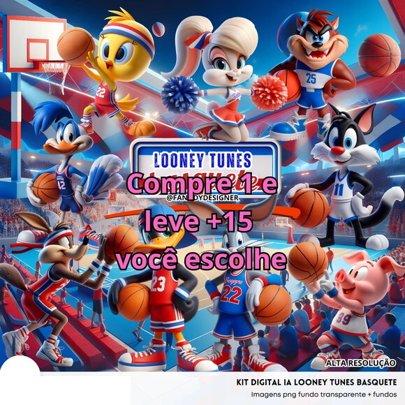 Kit Digital Looney Tunes Basquete #5641