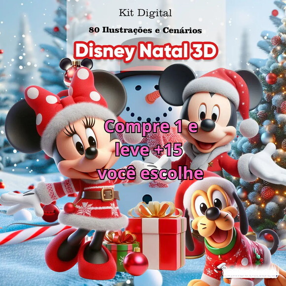 Kit Digital Natal Disney #5685