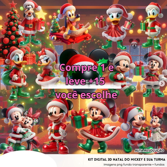 Kit Digital Natal Mickey #5687