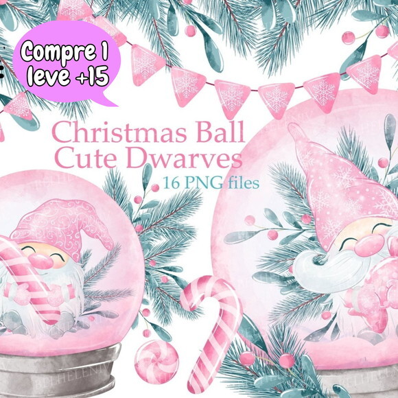 Kit Digital Natal Rosa #3555