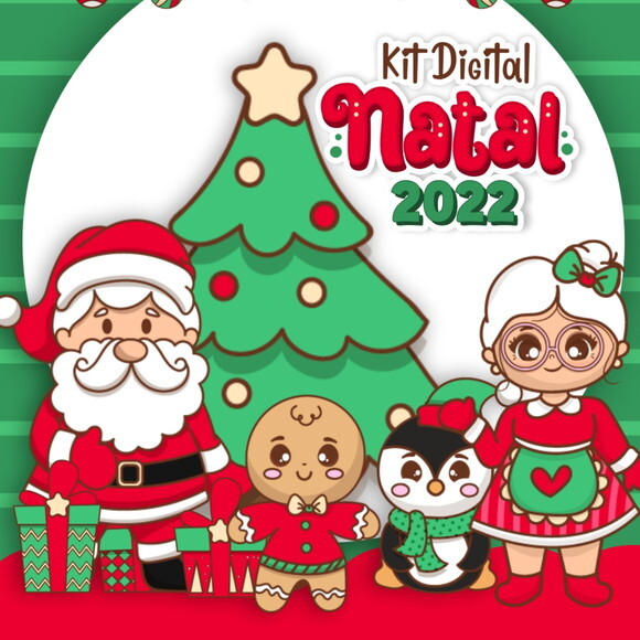 Kit Digital Natal Verde e Vermelho #2625
