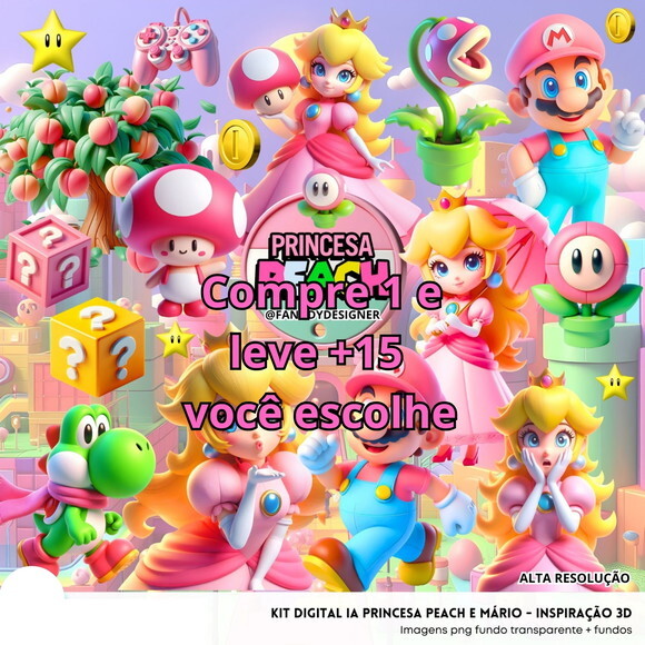 Kit Digital Princesa Peach #6409