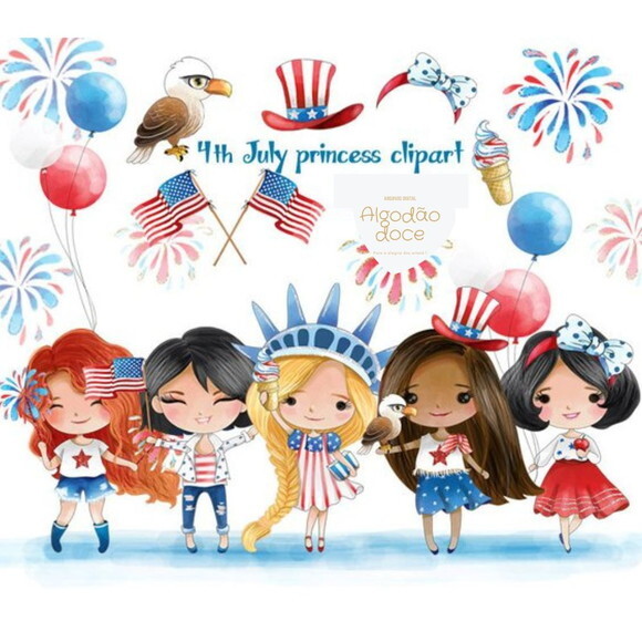 Kit Digital Princesas 4 de Julho #218
