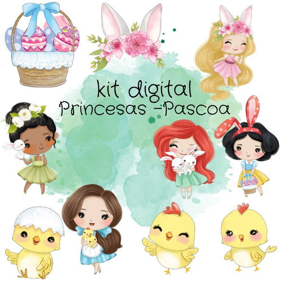 Kit Digital Princesas Páscoa #390