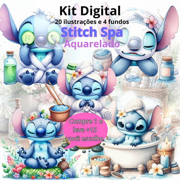 Kit Digital Stitch Spa Aquarelado #4764