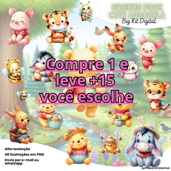 Kit Digital Ursinho Pooh Cute #7119