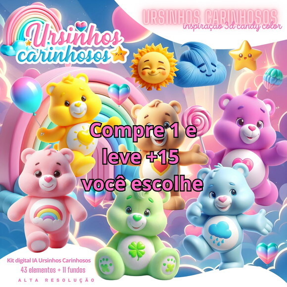 Kit Digital Ursinhos Carinhosos Candy #6421