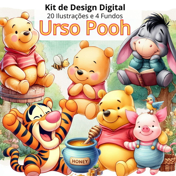 Kit Digital Urso Pooh #4763