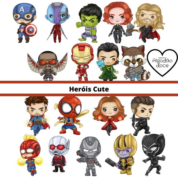 Kit Digital Vingadores Cute #212