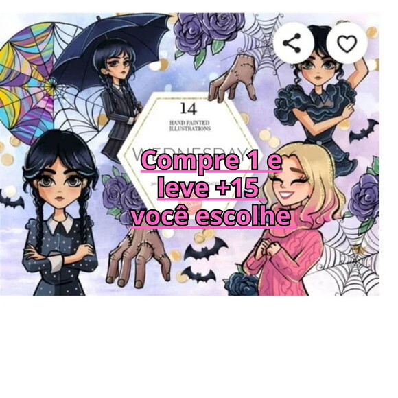 Kit Digital Wandinha Addams #205