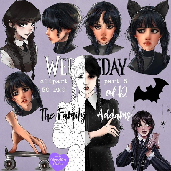 Kit Digital Wandinha Addams #207
