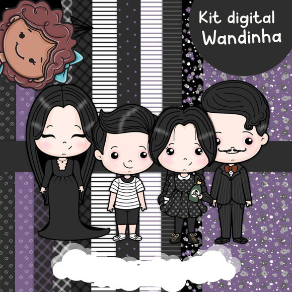 Kit Digital Wandinha Addams #210