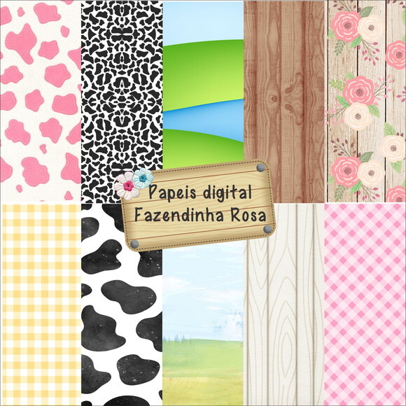 Papeis Digital Fazendinha Rosa #6939