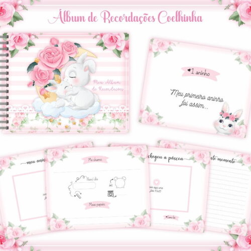 Álbum Recordações Bebê Coelhinha - Arquivo Digital #255
