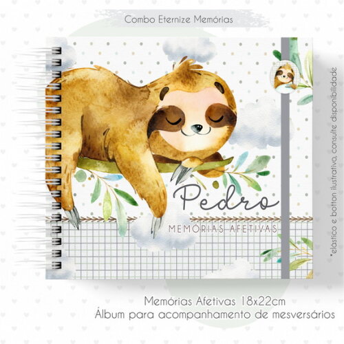 Arquivo Caderneta e Livro do Bebê Bicho Preguiça #4320