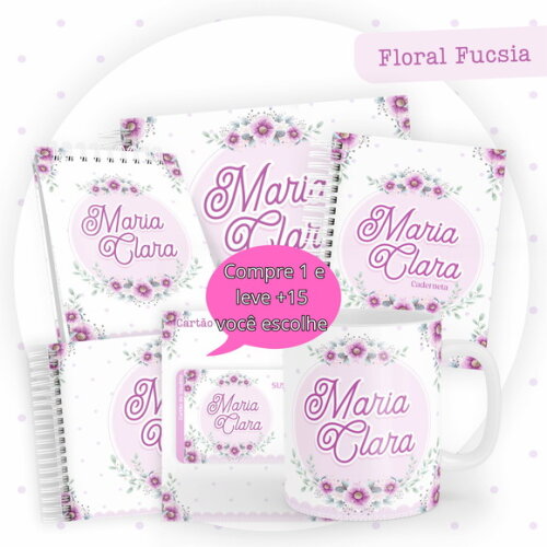 Arquivo Caderneta e Livro do Bebe Floral Fucsia #3856