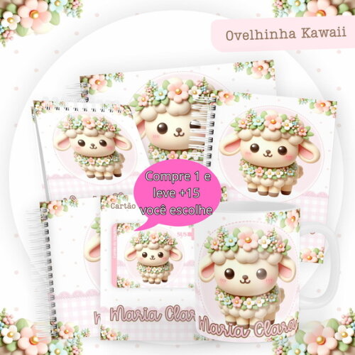 Arquivo Caderneta Ovelhinha Kawaii #4107