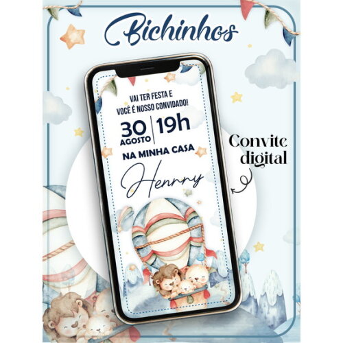 Arquivo Convite Digital Bichinhos #1330