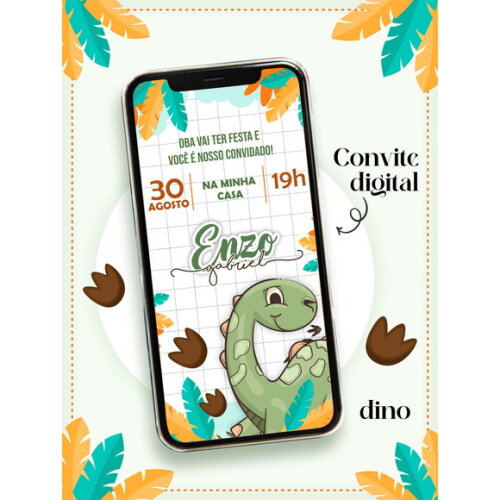 Arquivo Convite Digital Dino #1323
