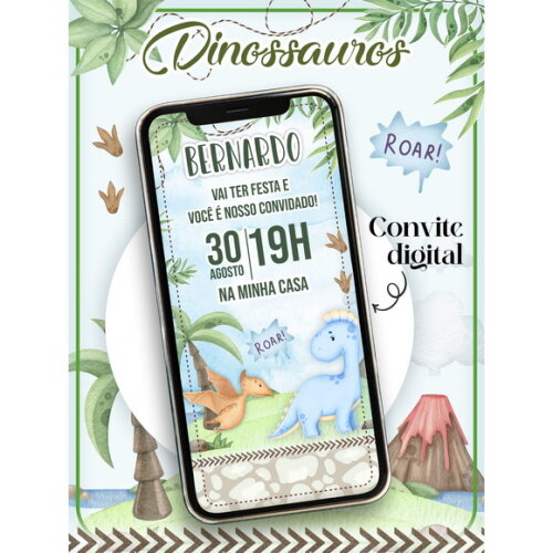 Arquivo Convite Digital Dino #1329