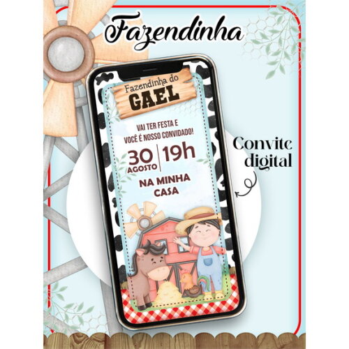 Arquivo Convite Digital Fazendinha #1334
