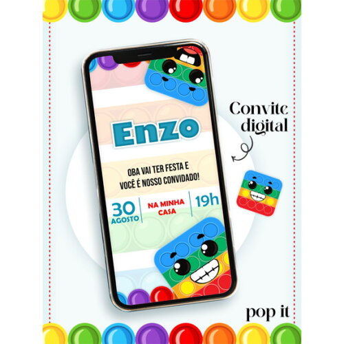 Arquivo Convite Digital Pop It #1325