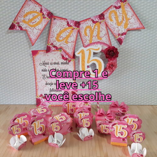 Arquivo de Corte 15 Anos Rosa # 6113