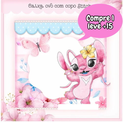 Arquivo de Corte Caixa com Copo e Ovo Pascoa Stitch #433