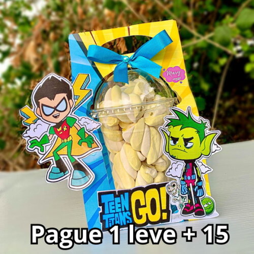 Arquivo de Corte Caixa Copo Bolha Jovens Titãs #3168