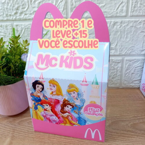 Arquivo de Corte Caixa Mc Lanche Feliz Princesas #7683